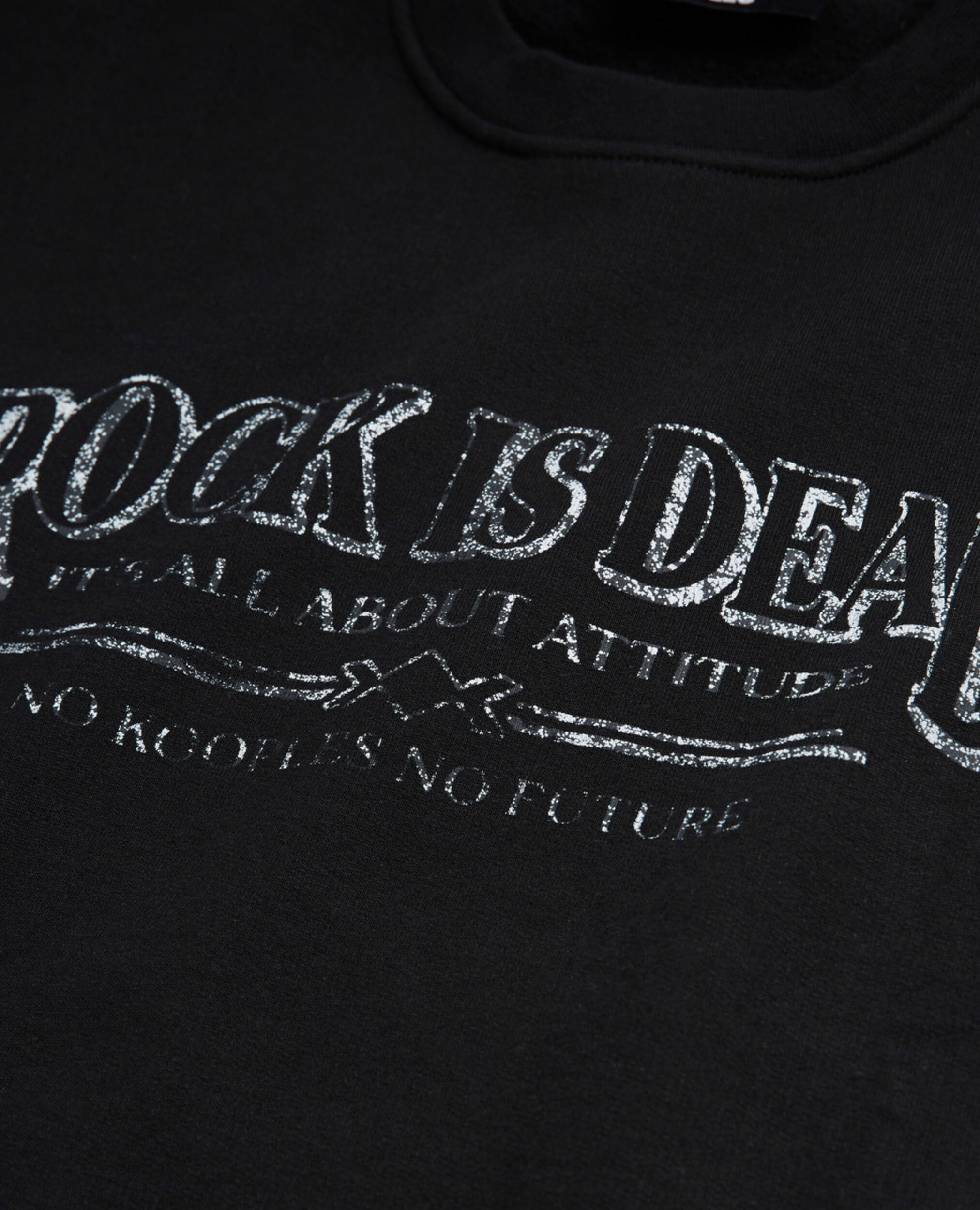 Black sweatshirt with screen print, BLACK WASHED, hi-res image number null