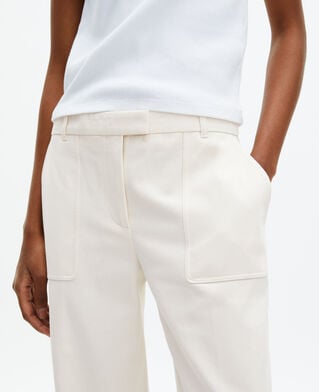 The Kooples WOMEN ECRU ecru cotton wide-leg pants