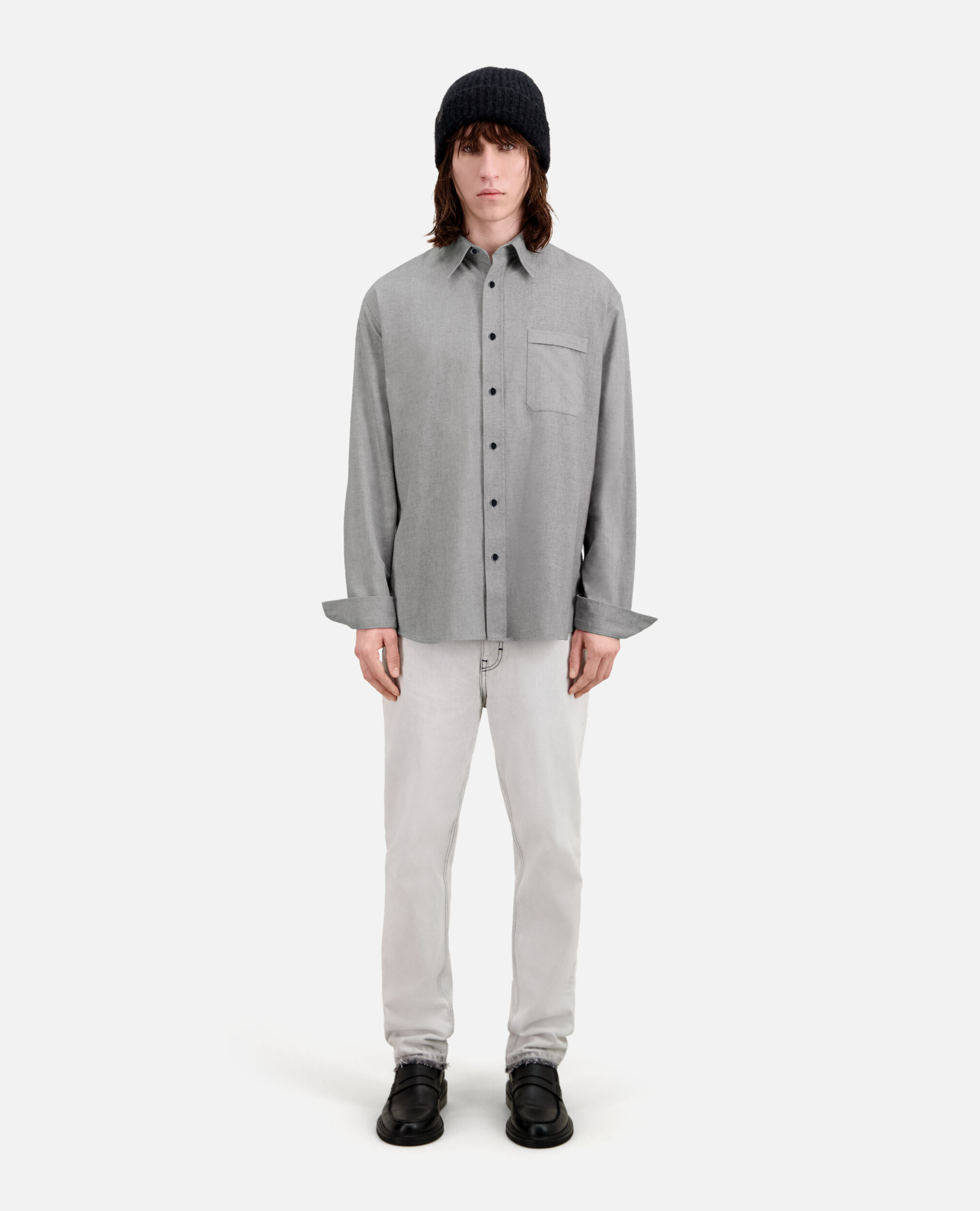 Grey Oxford Shirt, GREY, hi-res image number null