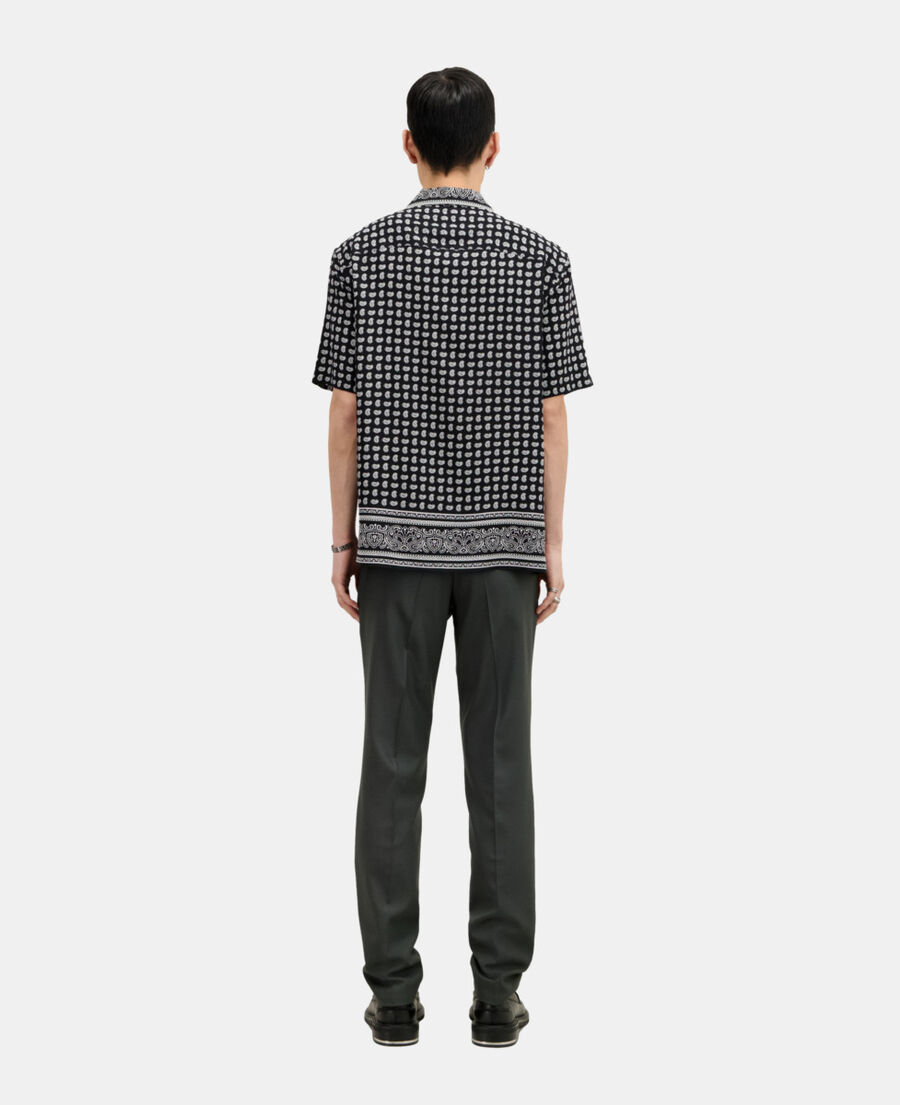 The Kooples HOMME BLACK WHITE chemise manches courtes imprim&eacute;e