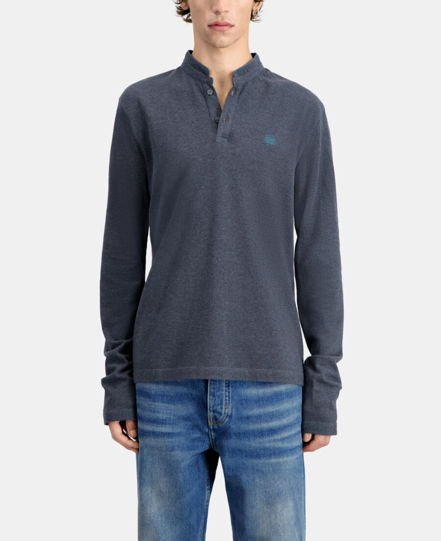 polo gris en coton