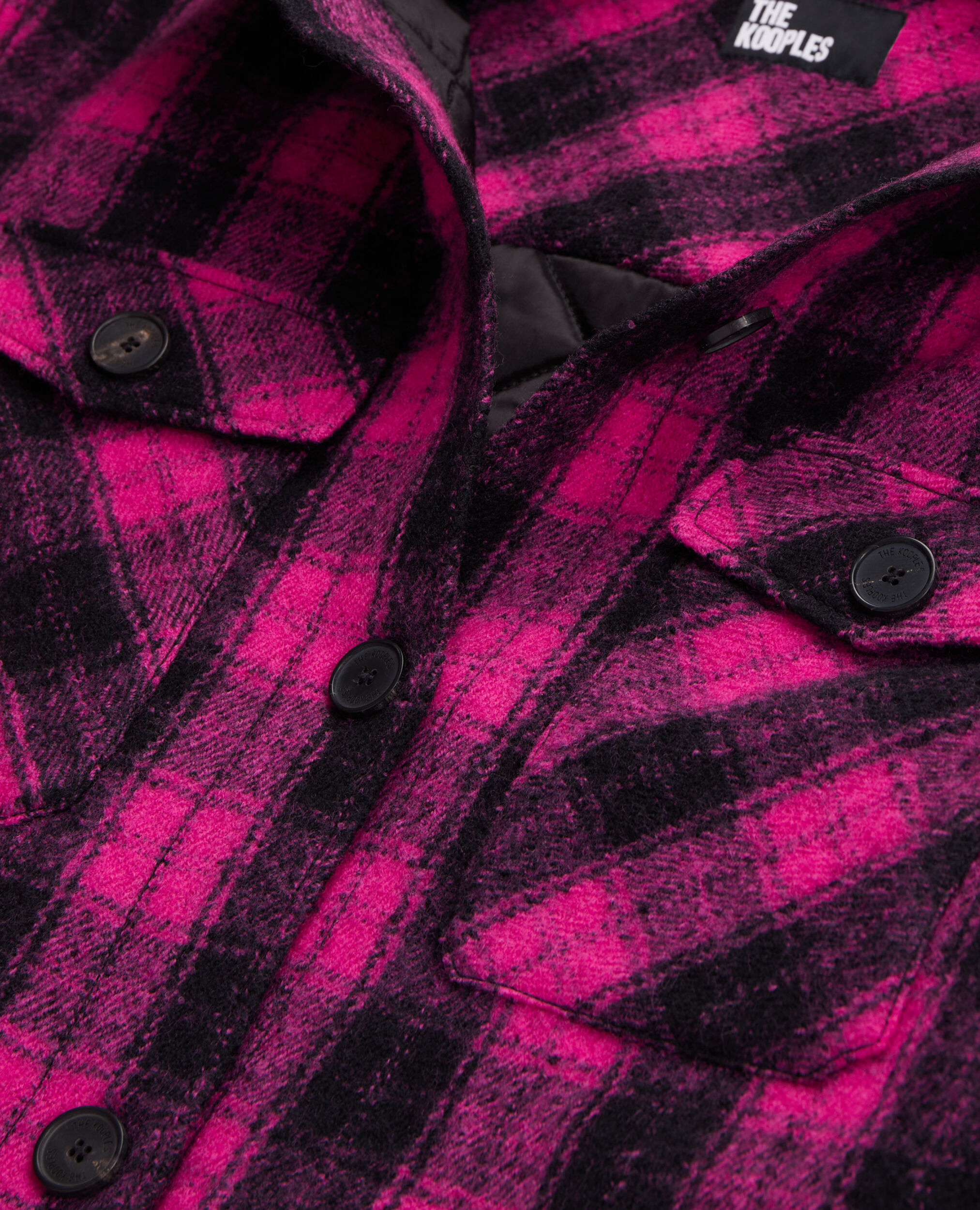 Overshirt style jacket with pink checks The Kooples Canada