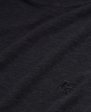 The Kooples HOMME BLACK t-shirt homme noir en lin avec blason