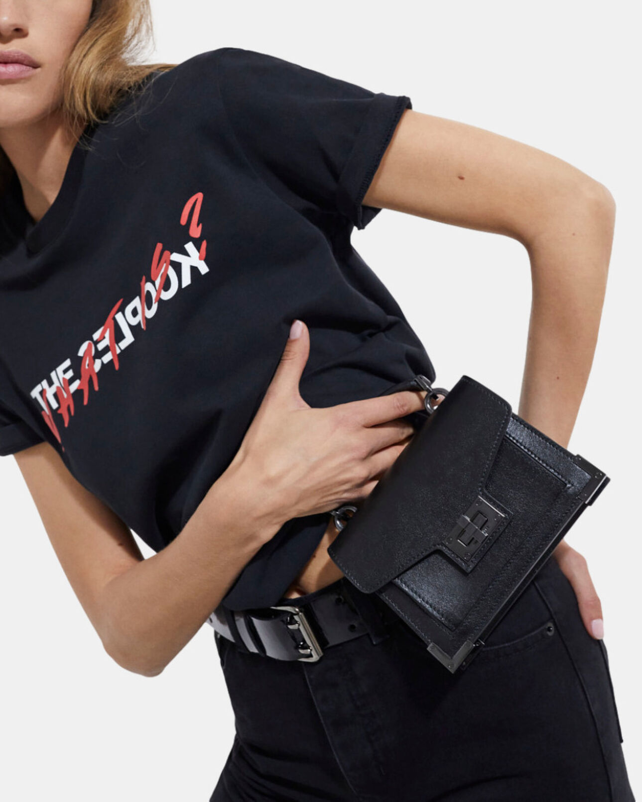The Kooples FEMME BLACK sac emily nano en cuir noir