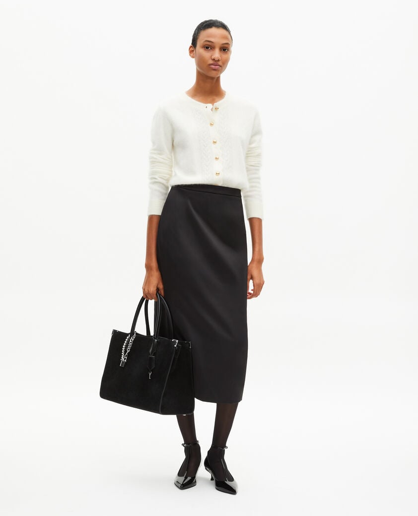 The Kooples F LIGHT BEIGE ecru cashmere cardigan