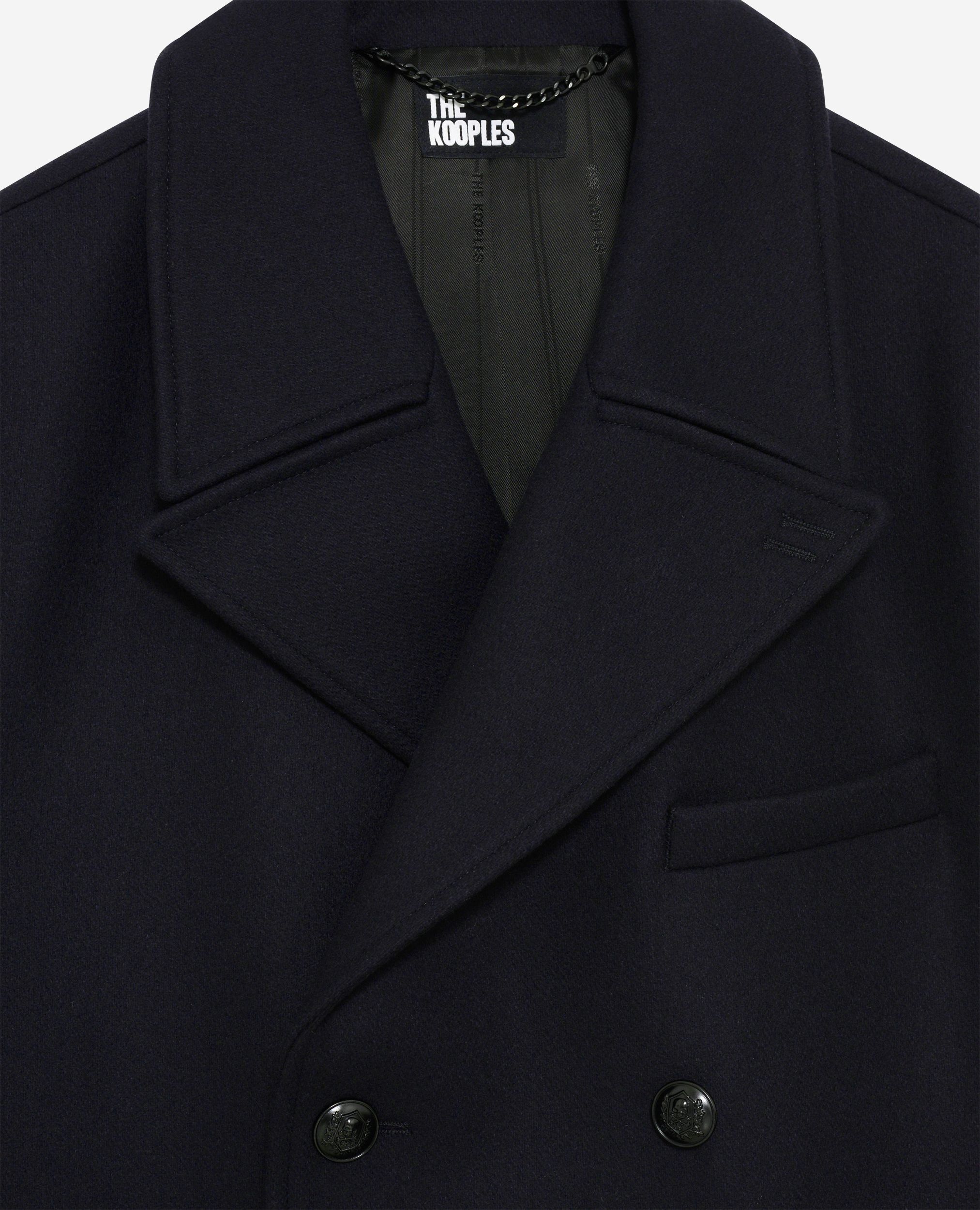 Navy pea jacket | The Kooples US