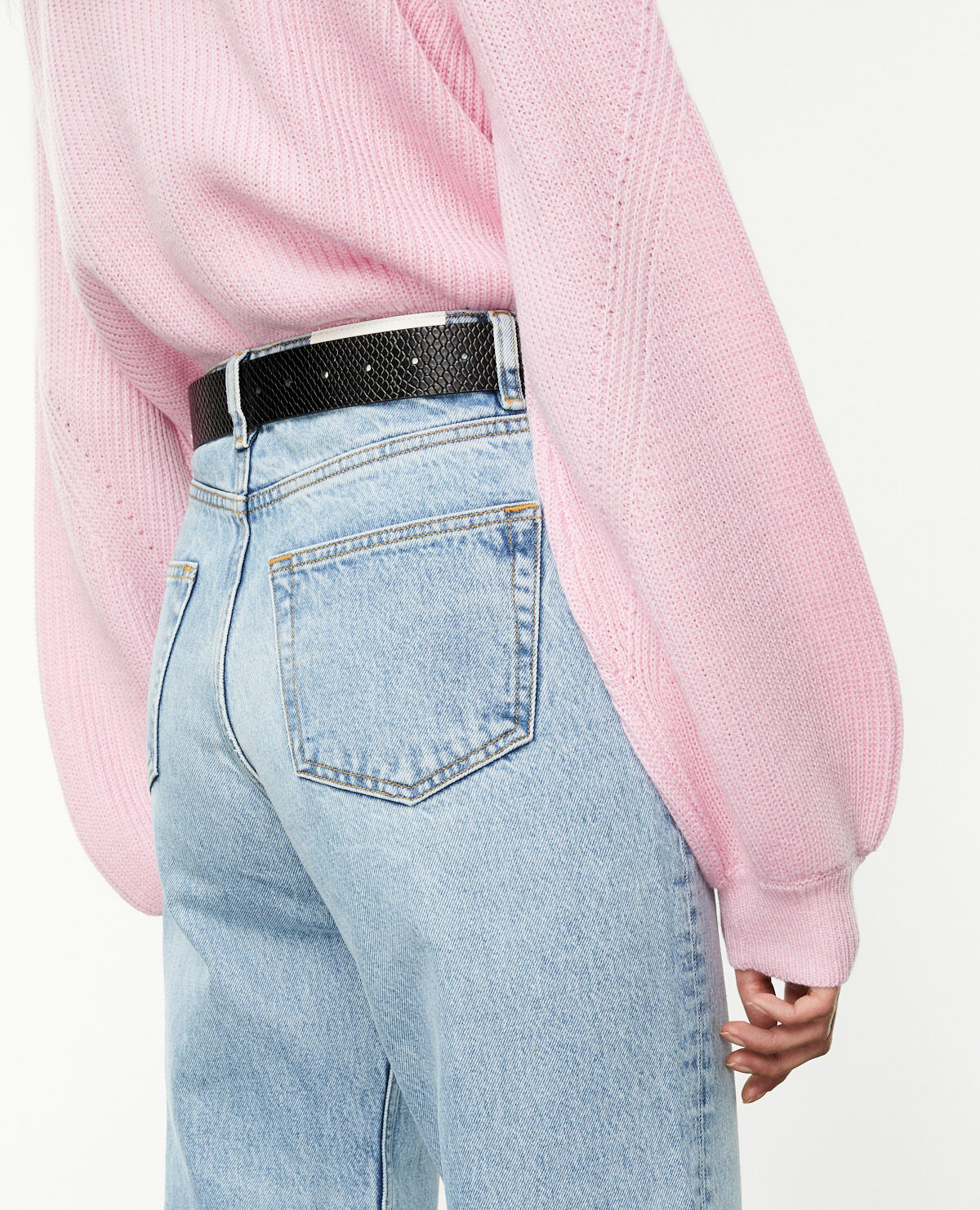 Ceinture cuir noire boucle serpent The Kooples