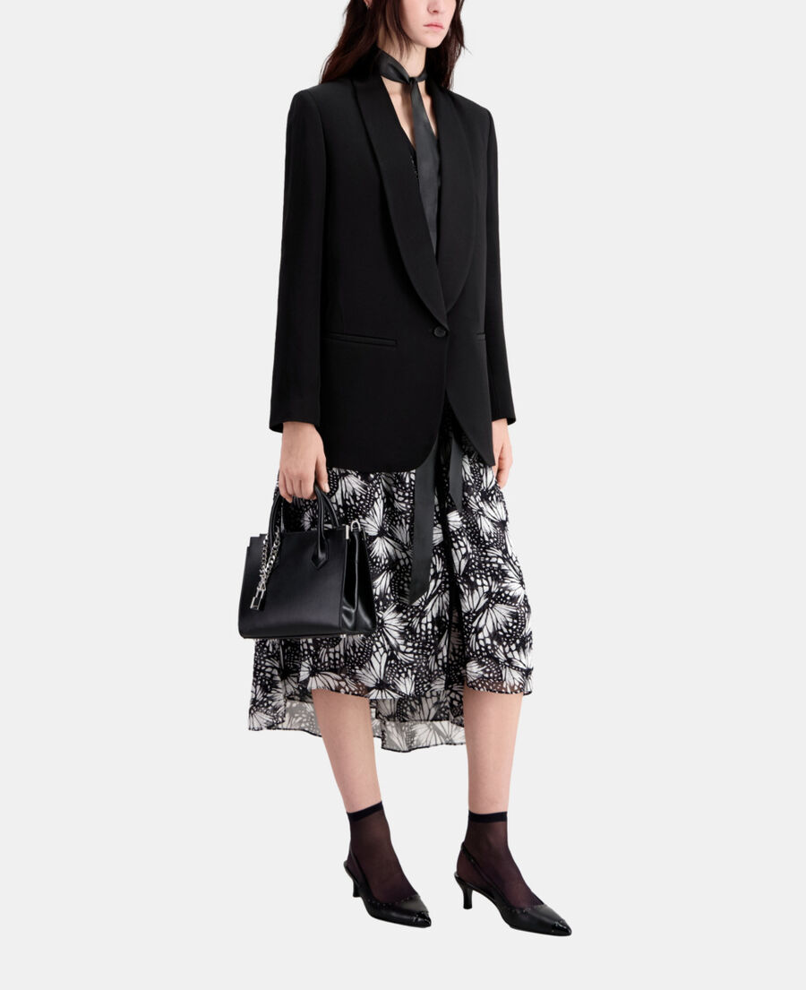 black crepe suit jacket