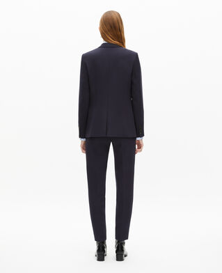 The Kooples FEMME DARK NAVY veste tailleur en crêpe coupe structurée bleu marine 