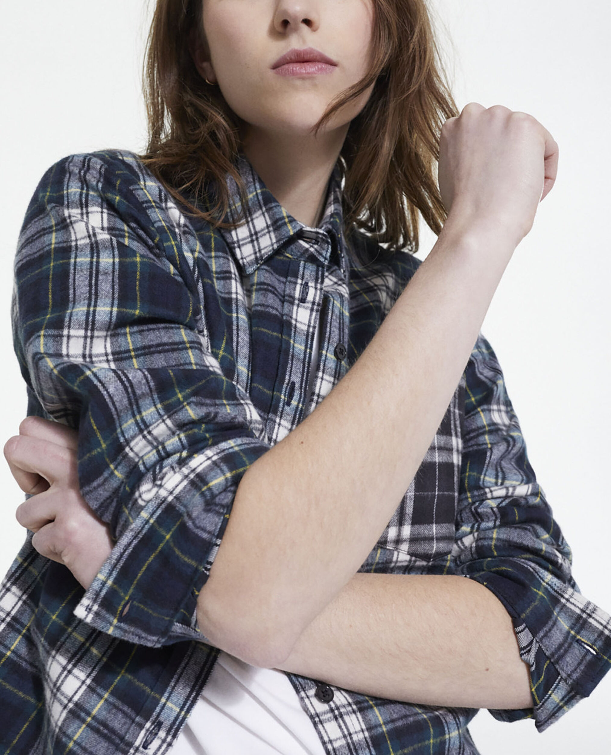 Overshirt with check motif, BOTTLE GREEN, hi-res image number null