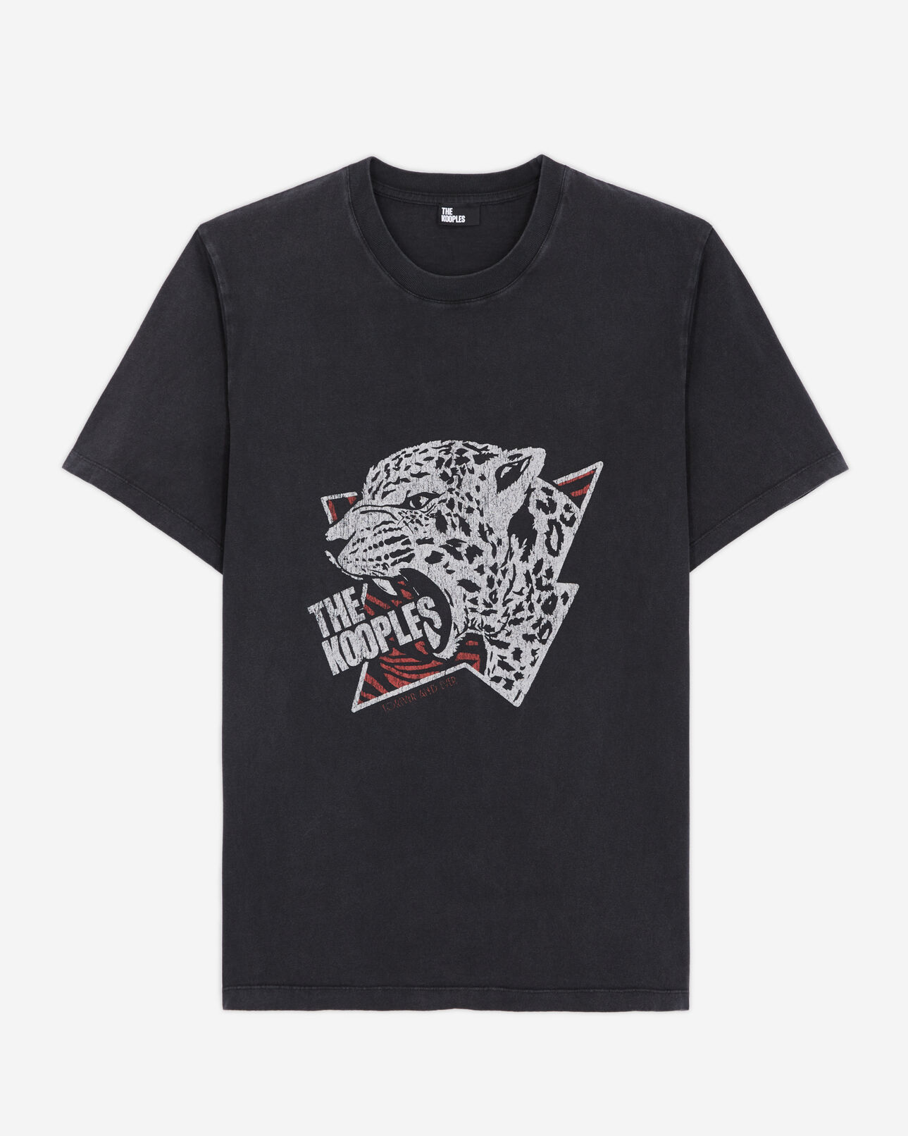 The Kooples HOMME BLACK WASHED t-shirt homme sérigraphié tigre