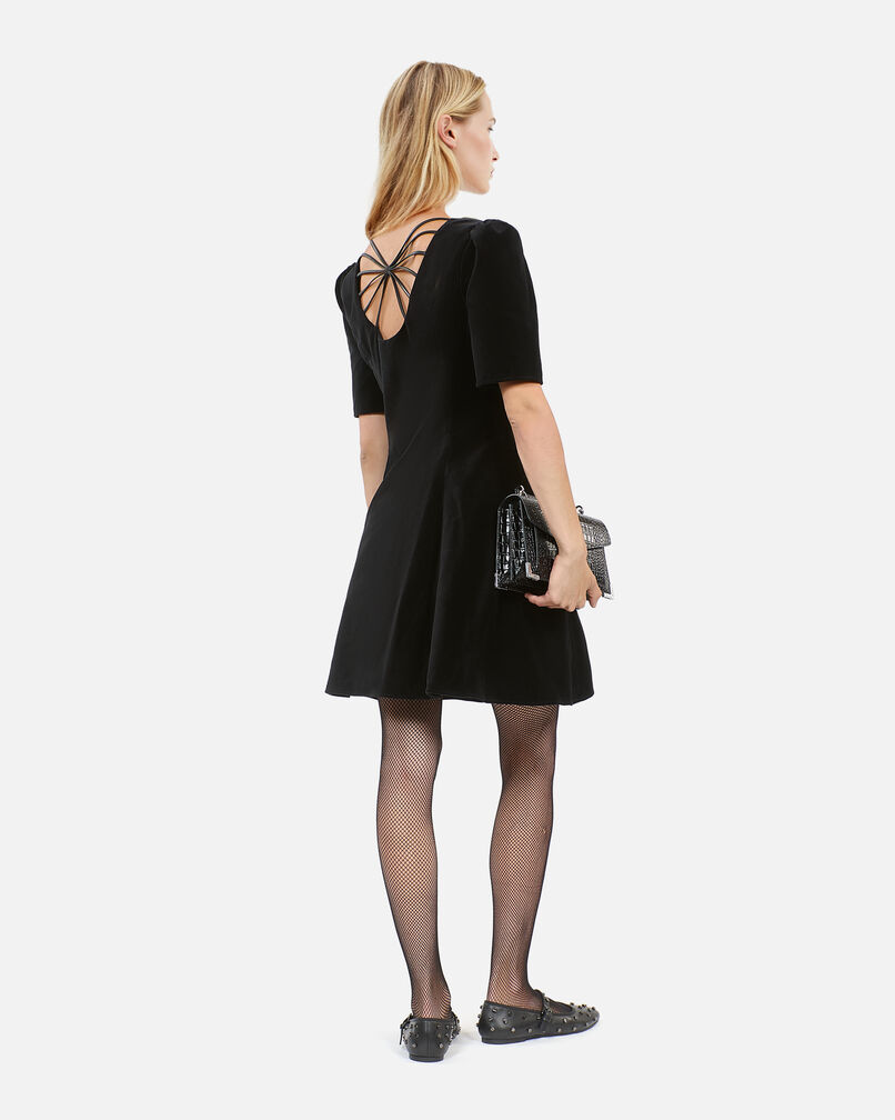 The Kooples WOMEN BLACK short black velvet dress