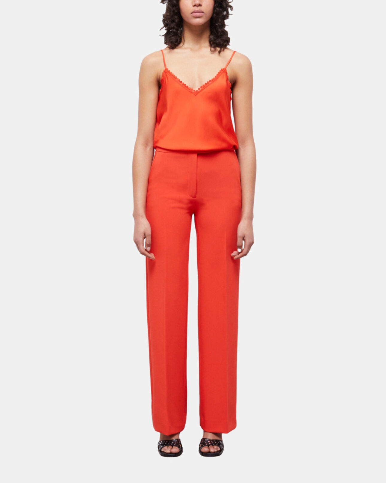 The Kooples FEMME ORANGE pantalon tailleur orange en crêpe