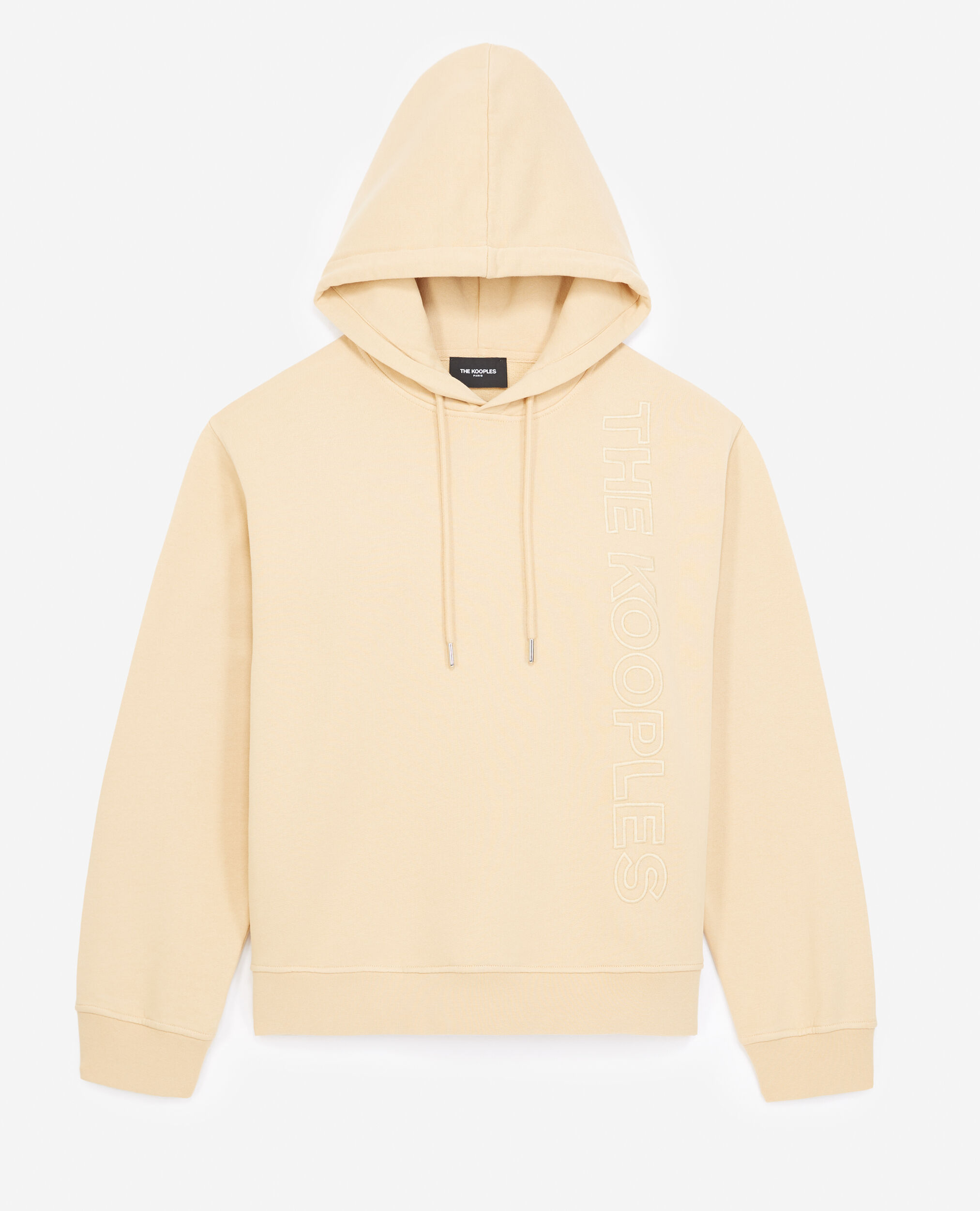 Beige hooded sweatshirt tone-on-tone logo, LIGHT BROWN, hi-res image number null