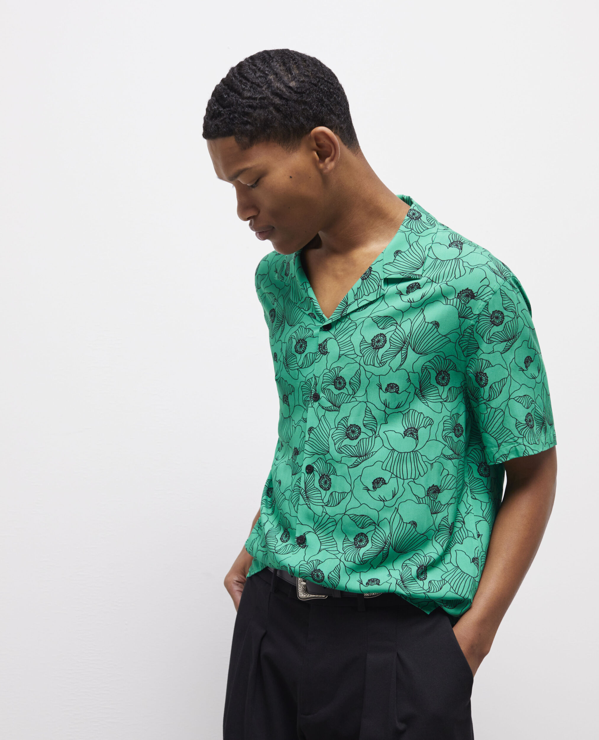 Chemise imprimée, GREEN, hi-res image number null