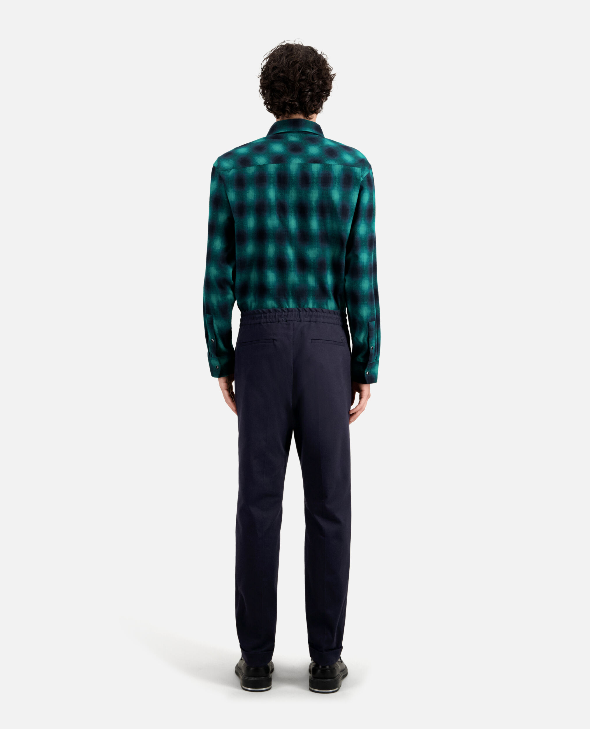 Pantalon bleu en coton, DARK NAVY, hi-res image number null