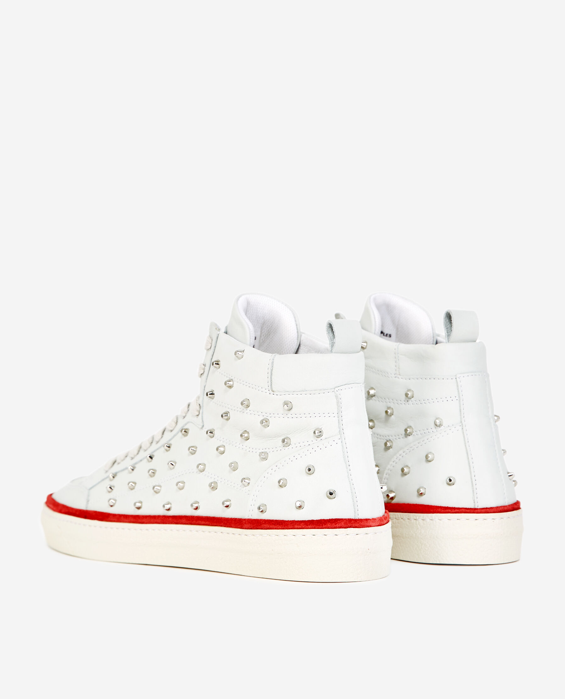 Studded white leather trainers The Kooples
