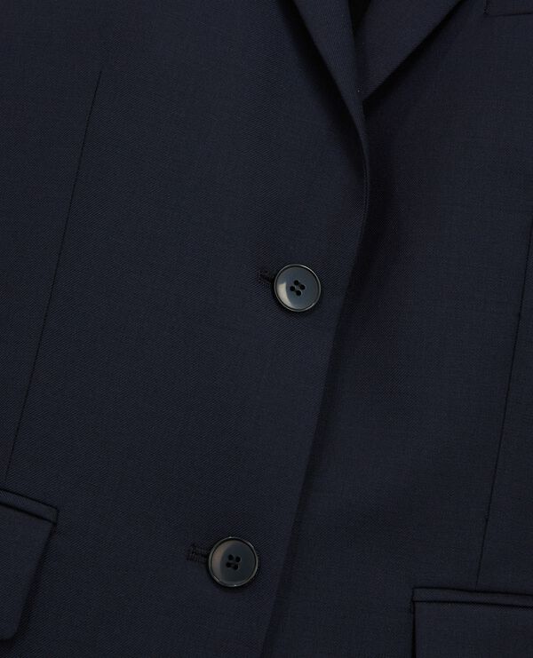 The Kooples FEMME NAVY veste tailleur en laine coupe cintrée bleu marine