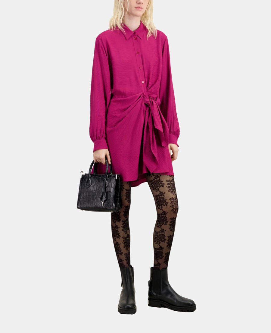 The Kooples FEMME RASPBERRY robe courte rose avec drapé