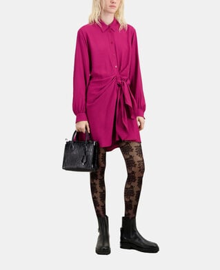 The Kooples FEMME RASPBERRY robe courte rose avec drapé