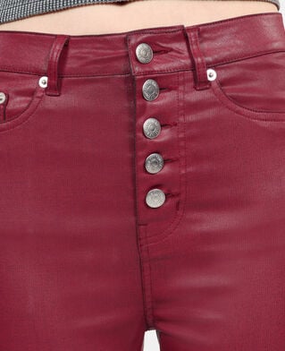 The Kooples FEMME DARK RED jean skinny effet cuir rouge