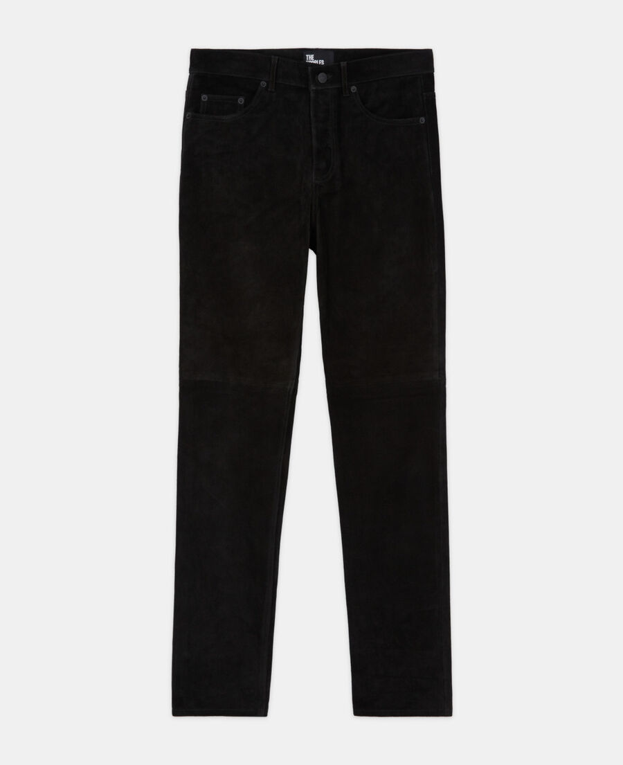 The Kooples H BLACK black suede leather pants