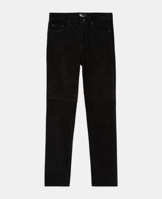 The Kooples H BLACK black suede leather pants