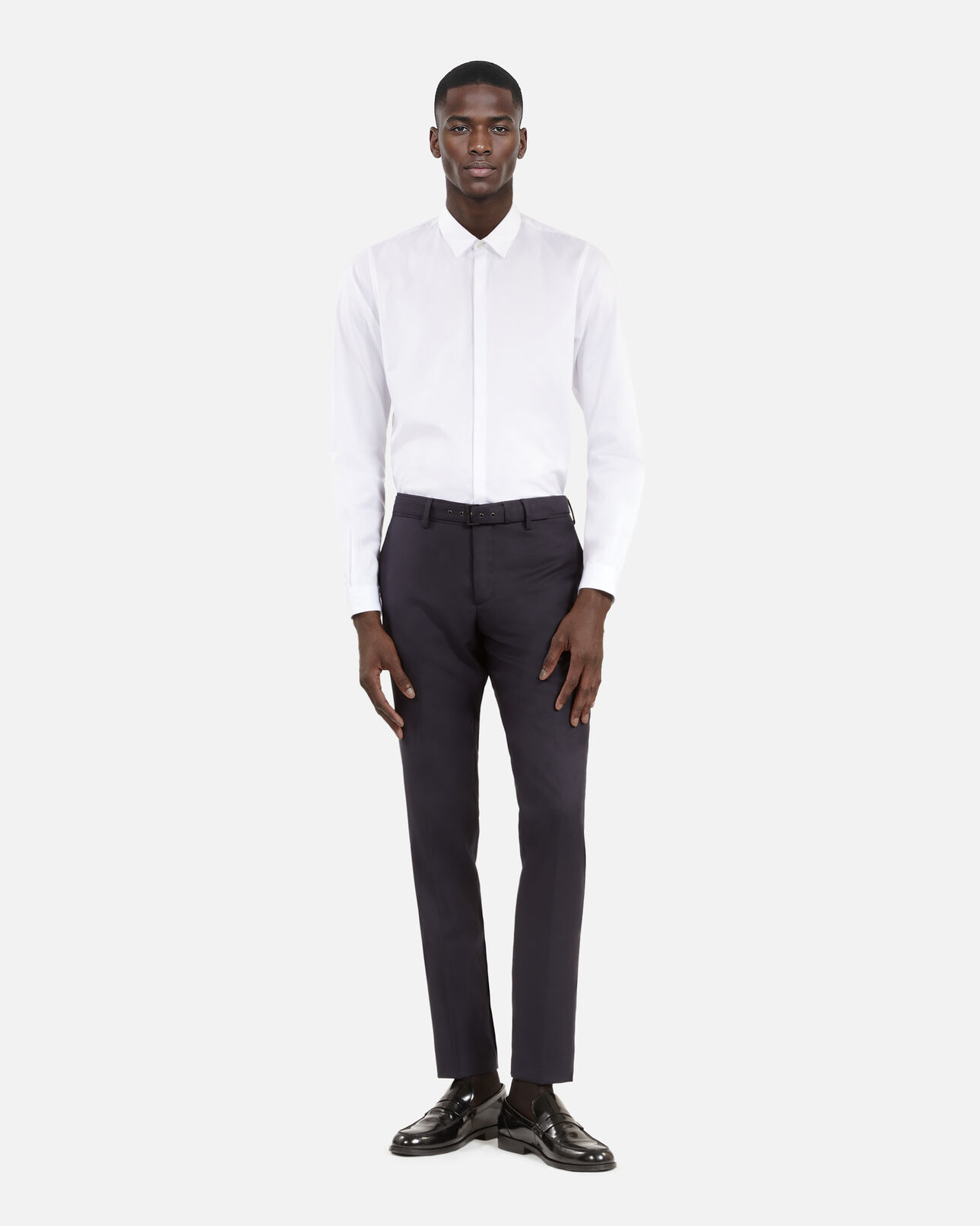 The Kooples MEN DARK NAVY navy blue wool fitted suit trousers