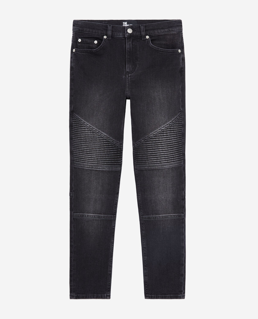 The Kooples FEMME BLACK WASHED jean biker slim noir