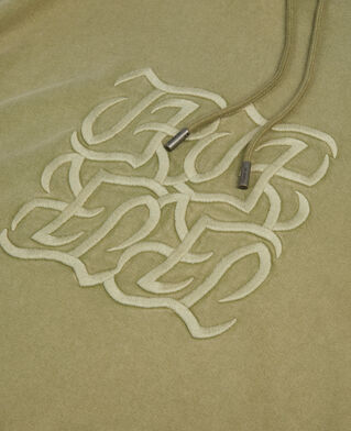 The Kooples HOMME KAKI GREY sweatshirt à capuche avec broderie logo vert