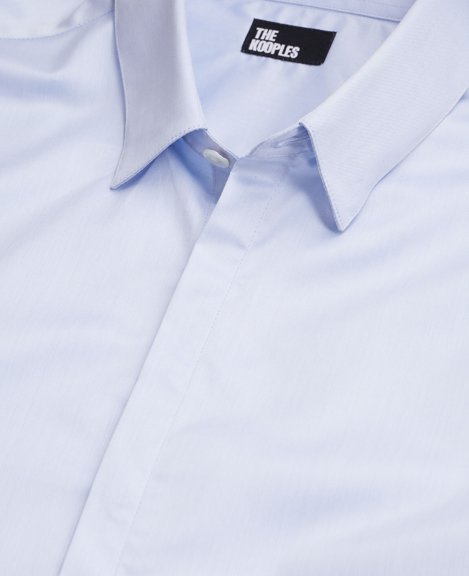 The Kooples MEN LIGHT BLUE sky blue cotton shirt with classic collar