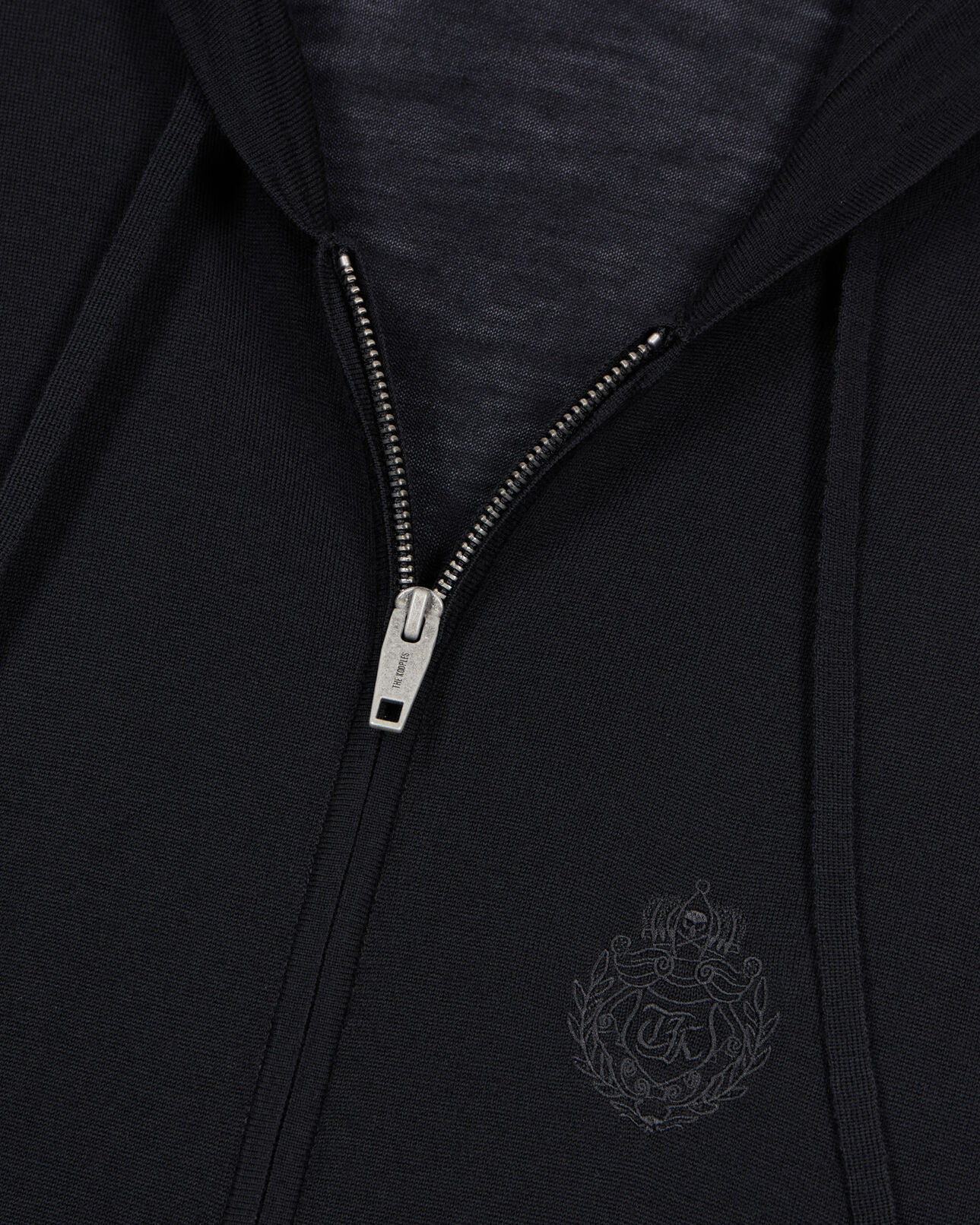 The Kooples MEN BLACK black wool hooded cardigan