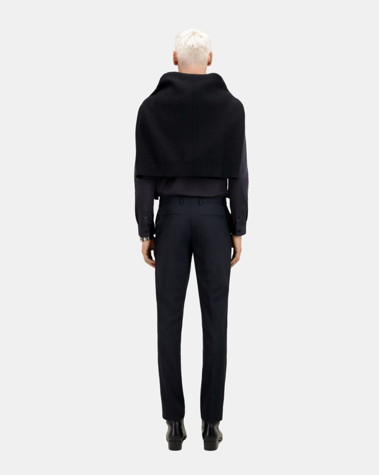 The Kooples MEN DARK NAVY prince of wales navy blue wool suit trousers