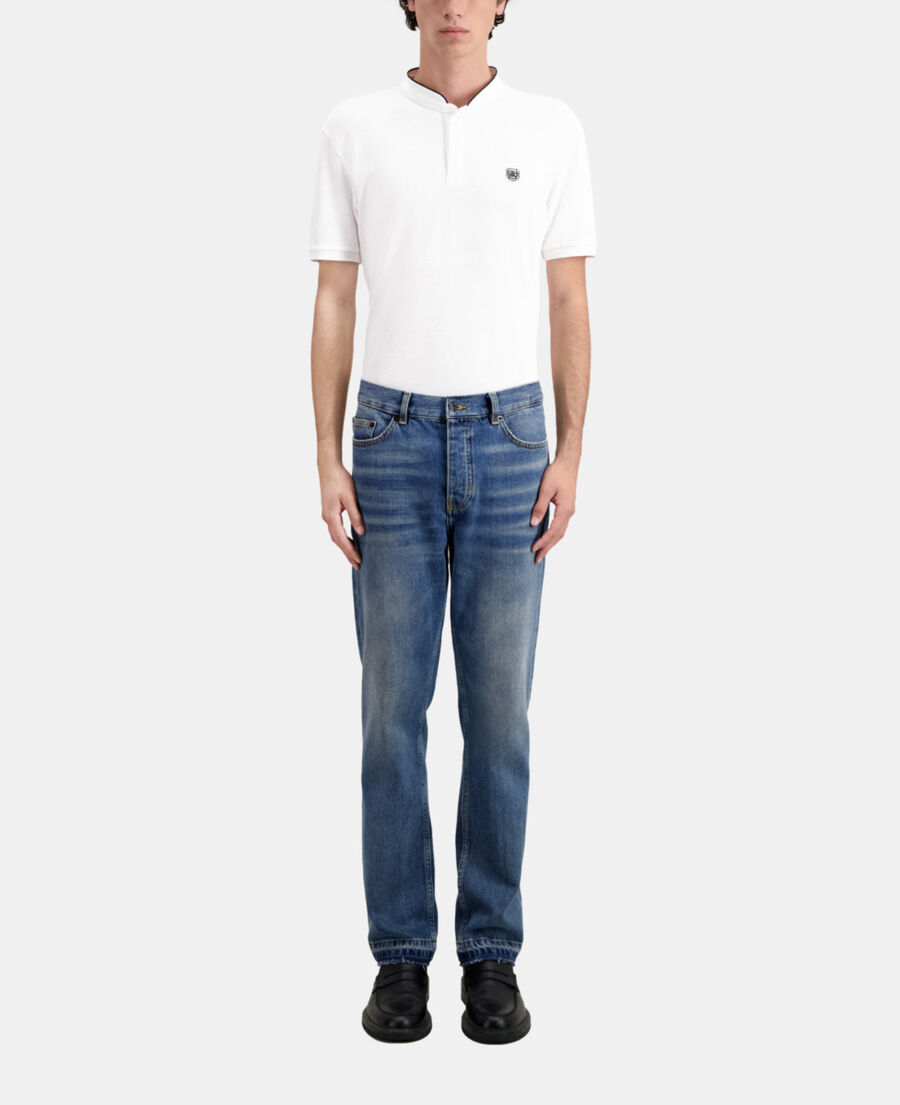 straight blue jeans