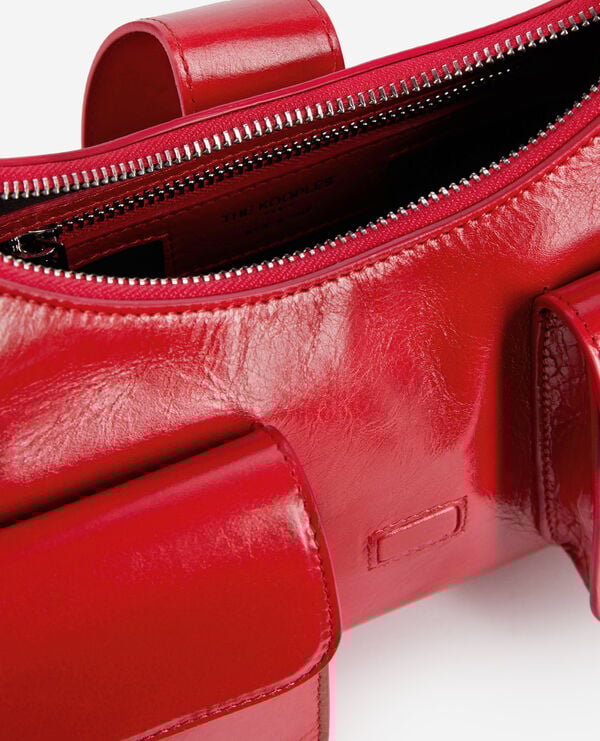 The Kooples FEMME RED sac amelia en cuir craquelé rouge