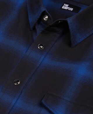 The Kooples HOMME BLUE BLACK chemise à carreaux noirs
