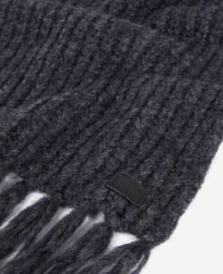 The Kooples F ANTHRACITE MELANGE grey ribbed wool-blend scarf