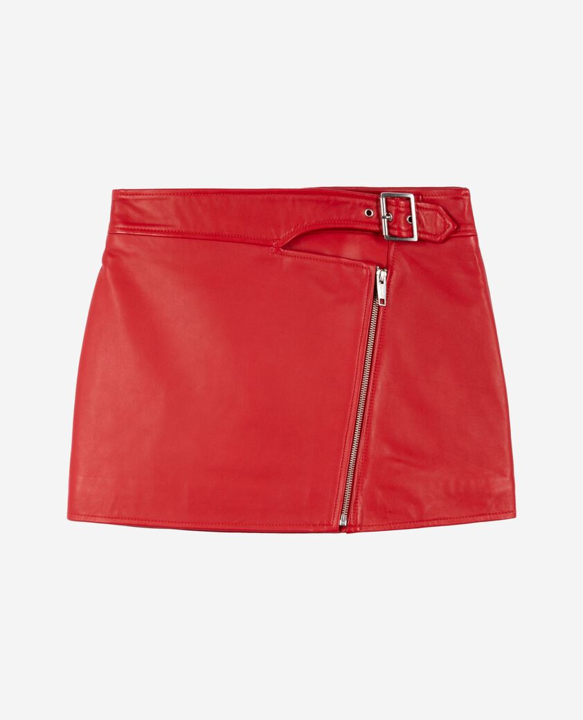 The Kooples DAMEN TANGO RED lederrock mit rotem rei&szlig;verschluss