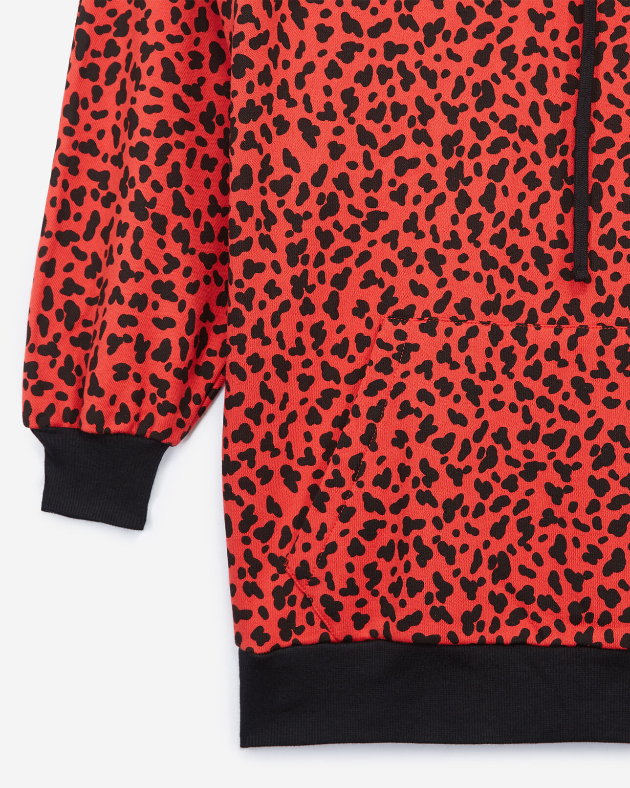 The Kooples FEMME RED / BLACK sweatshirt rouge imprimé léopard