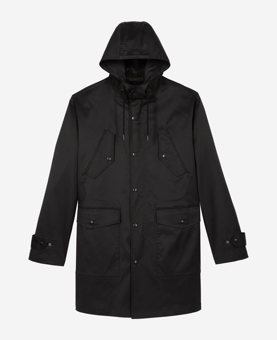The Kooples H BLACK water-repellent parka with black hood