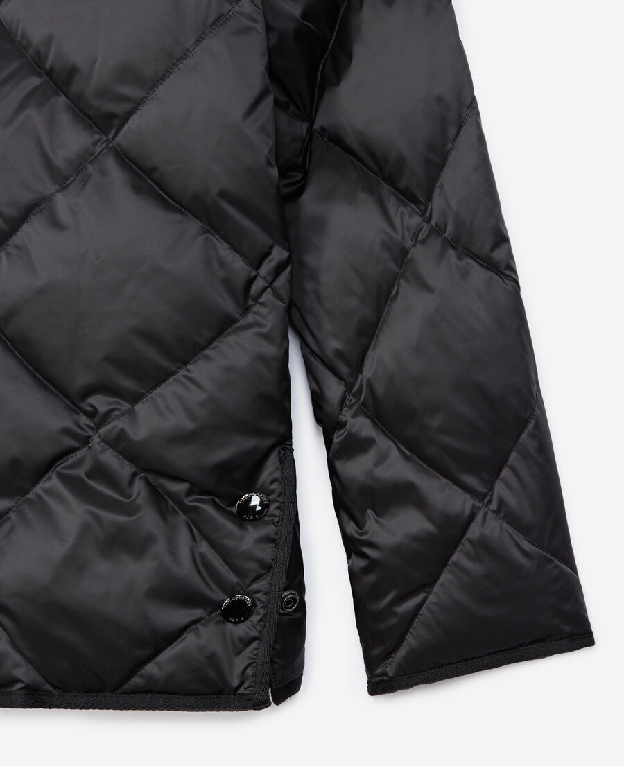 Quilted embroidered jacket w/leather pocket The Kooples UK