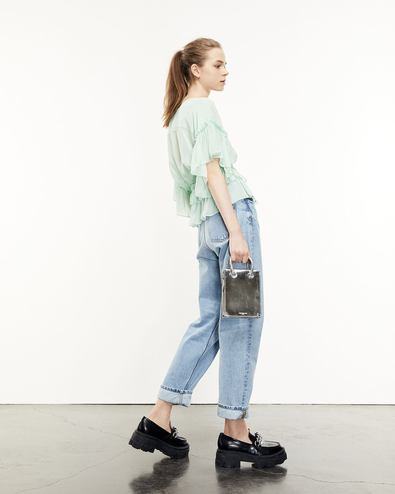 The Kooples DAMEN MINT oberteil fließend mintgrün volants