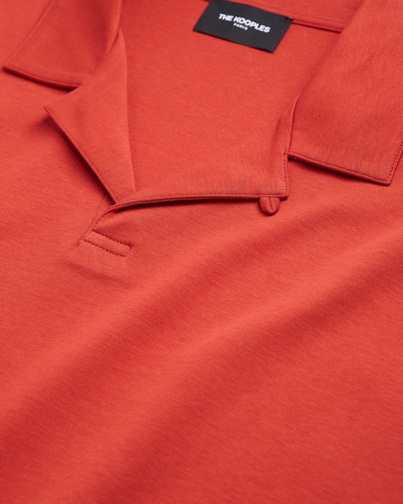 The Kooples MEN RED dark red cotton polo shirt with cuban collar