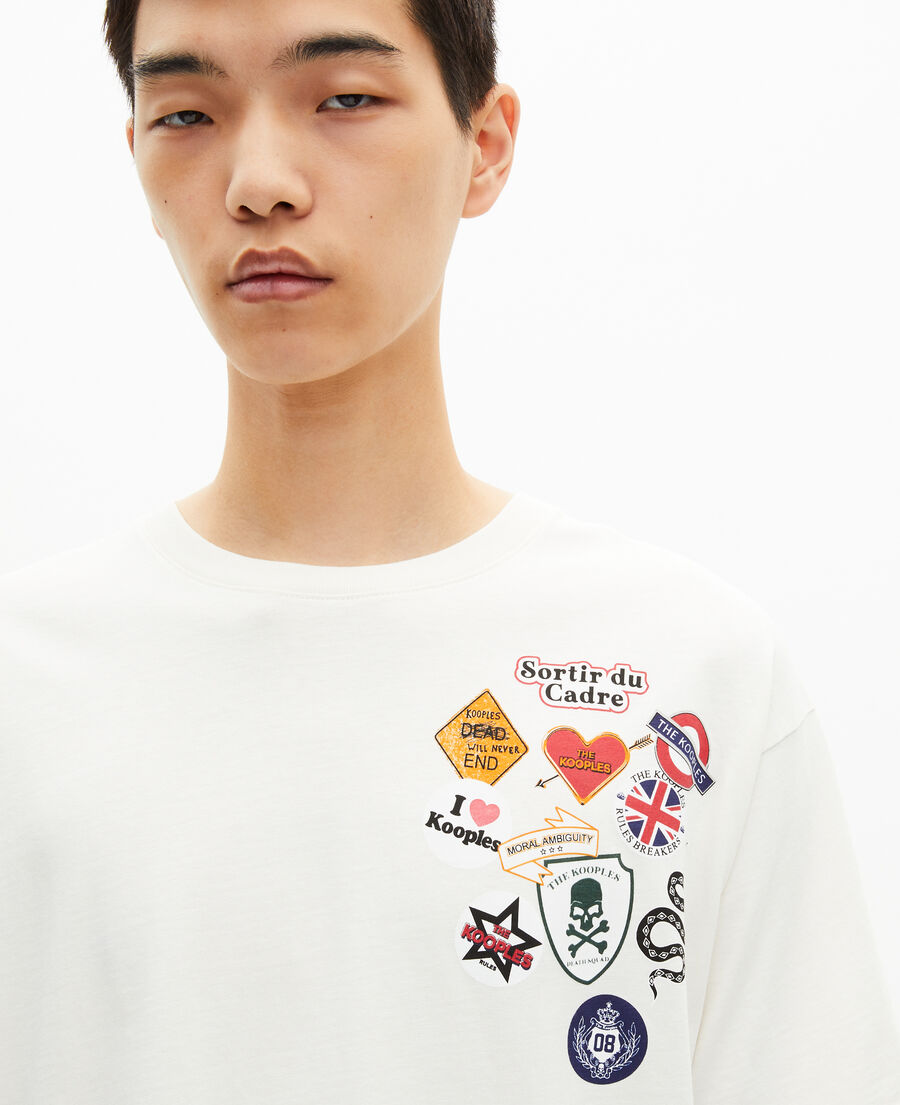 The Kooples MEN ECRU ecru pines-effect printed t-shirt