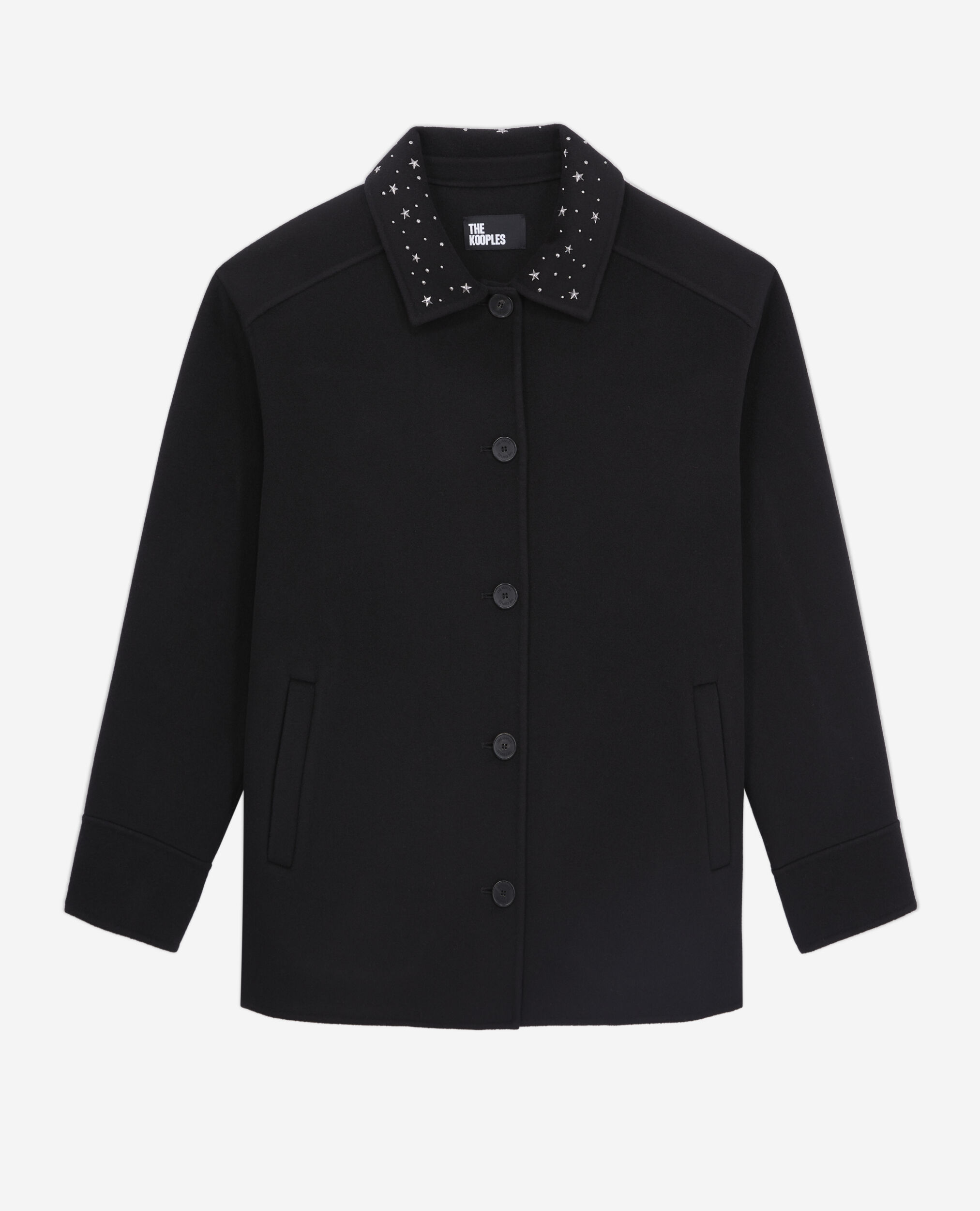 Veste type surchemise noire avec toiles The Kooples France