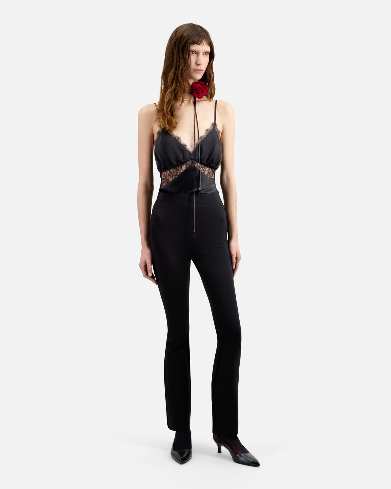 The Kooples WOMEN BLACK black flare trousers