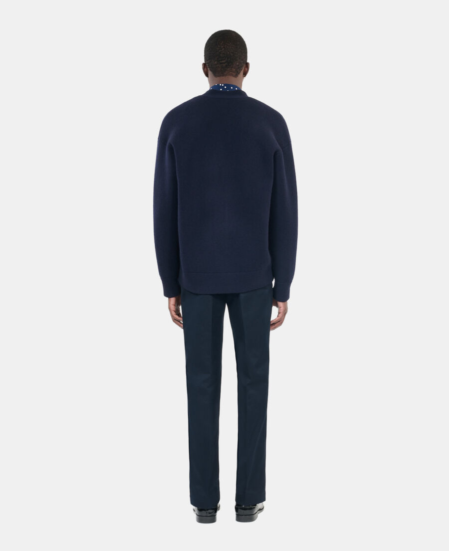 The Kooples MEN NAVY navy blue wool cardigan