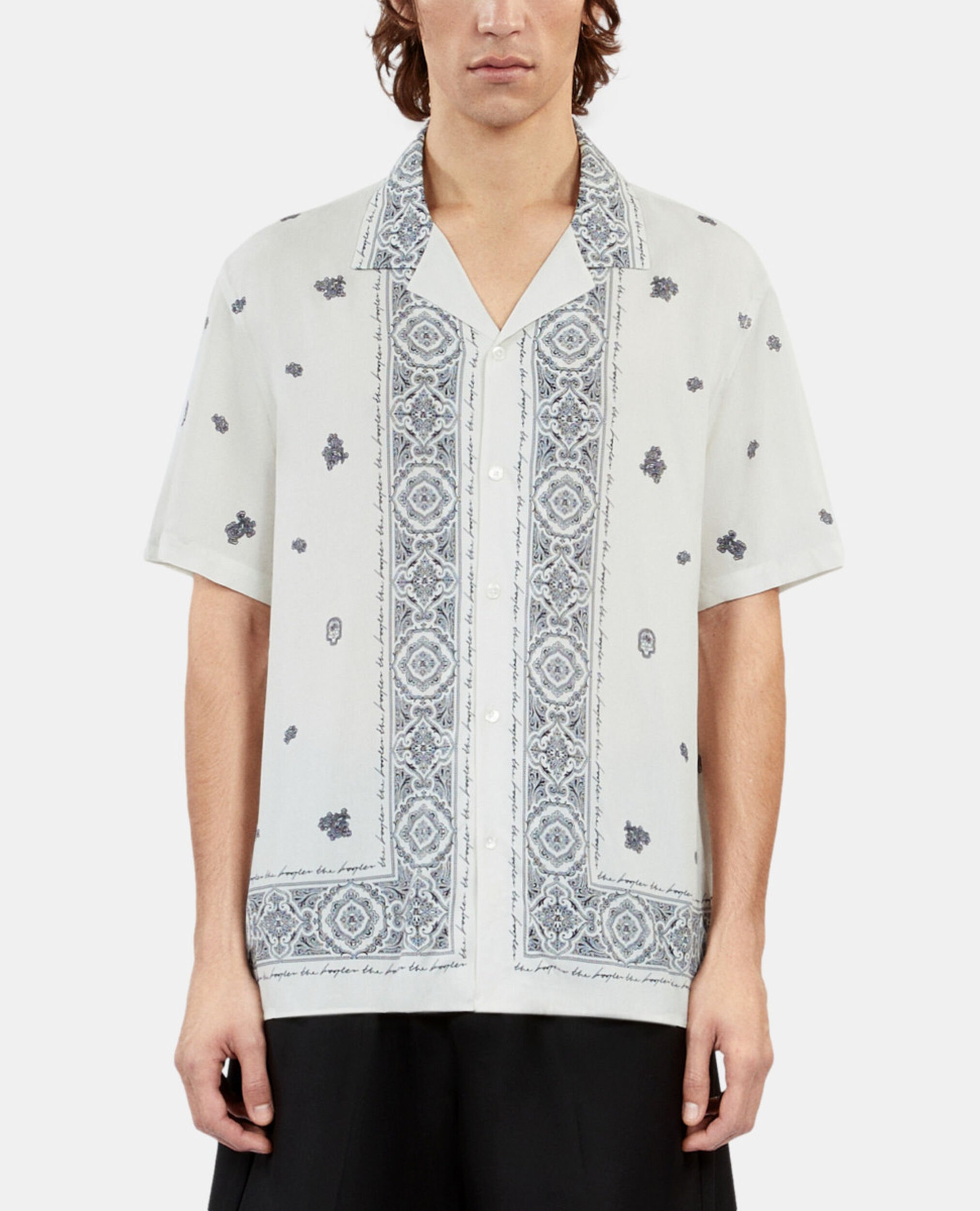 Printed short-sleeved shirt, ECRU NAVY, hi-res image number null