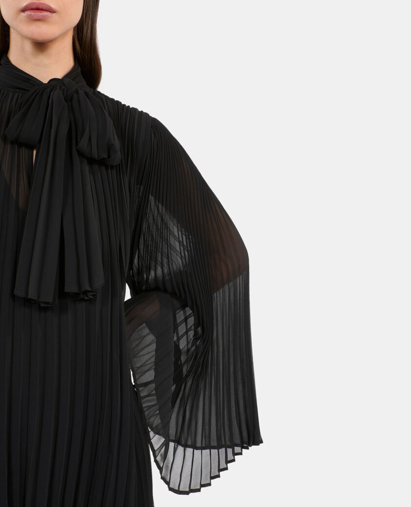 The Kooples FEMME BLACK robe courte pliss&eacute;e noire