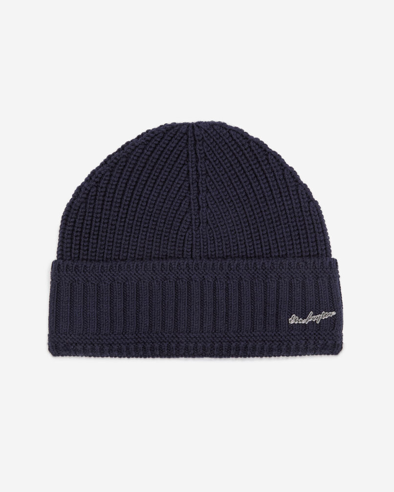 The Kooples MIXED DARK BLUE blue wool beanie
